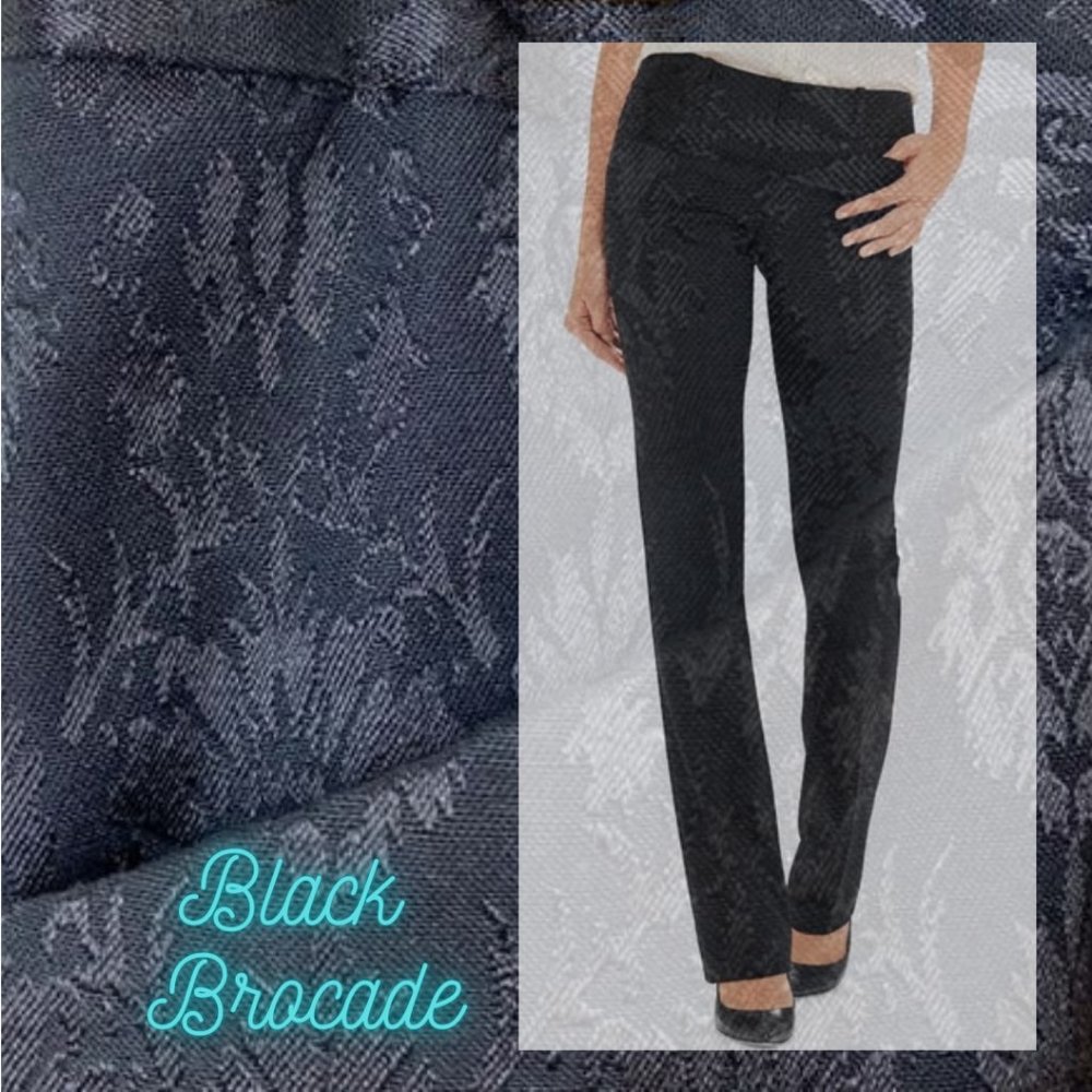 EUC Limited Brocade Gorgeous Black Drew Fit Slacks - Perfect for Xmas holidays! - Picture 6 of 9